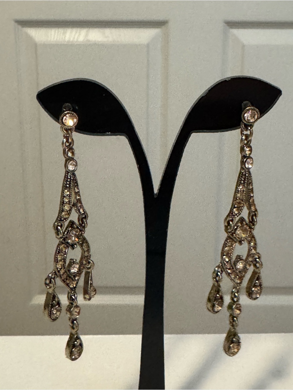 Crystal Drop Chandelier Earrings - Gold Tone